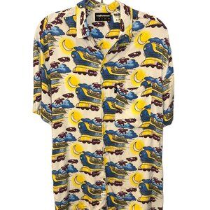 The Hundreds Back to the Future print short sleeve button down shirt S